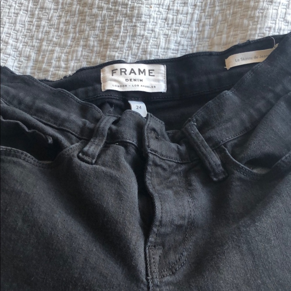 Black frame jeans